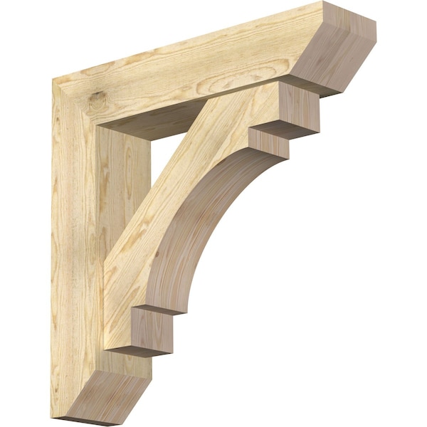 Ekena Millwork Merced Slat Rough Sawn Bracket w/ Offset Brace, Douglas Fir, 8"W x 34"D x 34"H BKT0806X34X34MRC06RDF - main